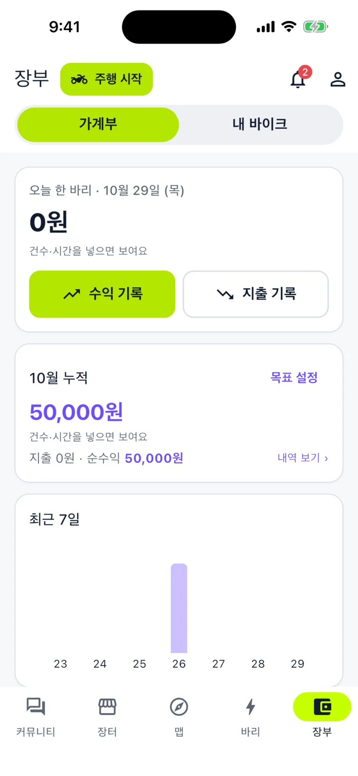 장부 화면